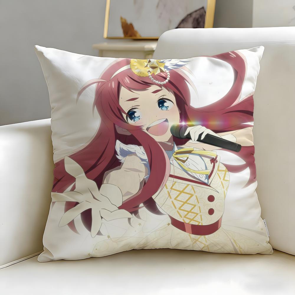 idol anime Zombie Land Saga Cushion Cover Soft EasyWash Pillow Case Versatile for Couch Bed Travel and Office