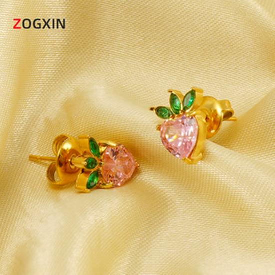 Французские ретро серьги из нержавеющей стали с жемчугом и золотыми лепестками для женщин - Европейский и американский стиль