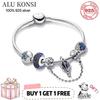 Настоящий 100% стерлингового серебра 925 пробы браслет Pan Star Series Snake Chain Charm Bangle Fit Original Charms For Women Diy Jewelry