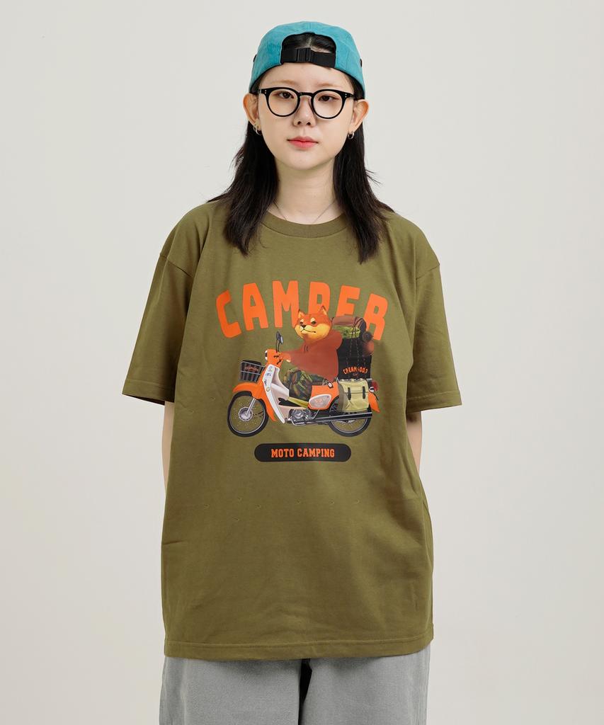 CREAM SODA LAB Moto Camp Short Sleeve T-Shirt Olive