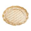 Round Woven Bamboo Tray Scalloped Edge Fruit Snack Serving Tray  Kitchen Storage