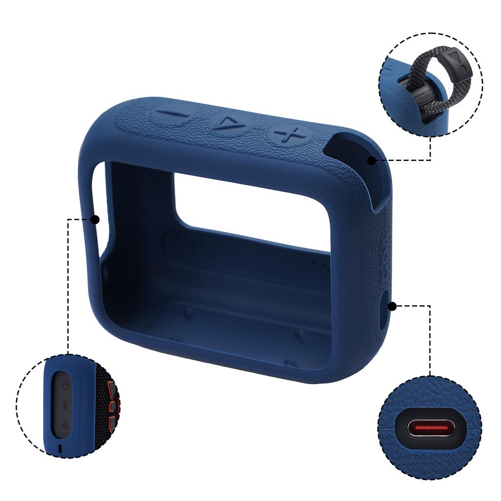 Silicone Case Cover For JBL Go 4 Speaker Travel Carrying Case with Carabiner Speaker Skin Sleeve Anti-Scratch Protective Cover
