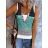 Женская искусственная двухсекционная майка на бретелях, летняя повседневная тонкая рубашка без рукавов, базовый жилет на пуговицах с цветными блоками, новинка 2023 года