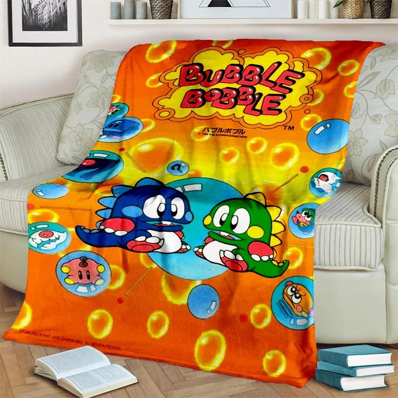 Мультяшная игра Bubble Bobble Геймер 3D Плед, Мягкий плед для дома Спальни Кровати Дивана Пикника Путешествия Офиса Покрывало Дети