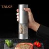 Electric Electric Salt And Pepper Grinder Rechargeable USB One-Touch Automatic Grinding Tools Adjustable Thickness LED Light Herb Crusher for