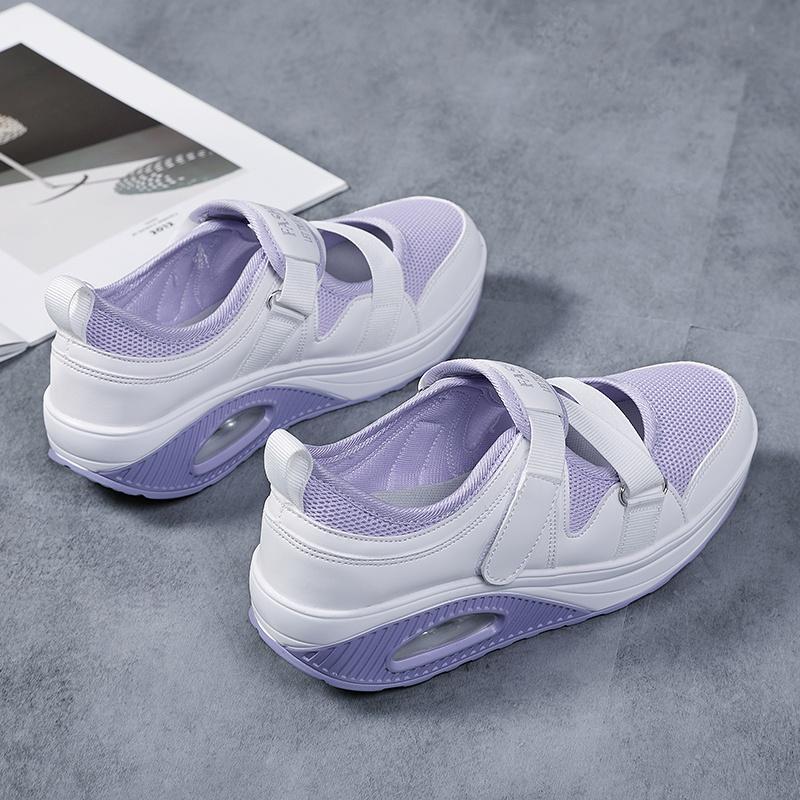 Летняя женская дышащая обувь на воздушной подушке, женская повседневная обувь на толстой подошве на липучке, прогулочная обувь, спортивная обувь