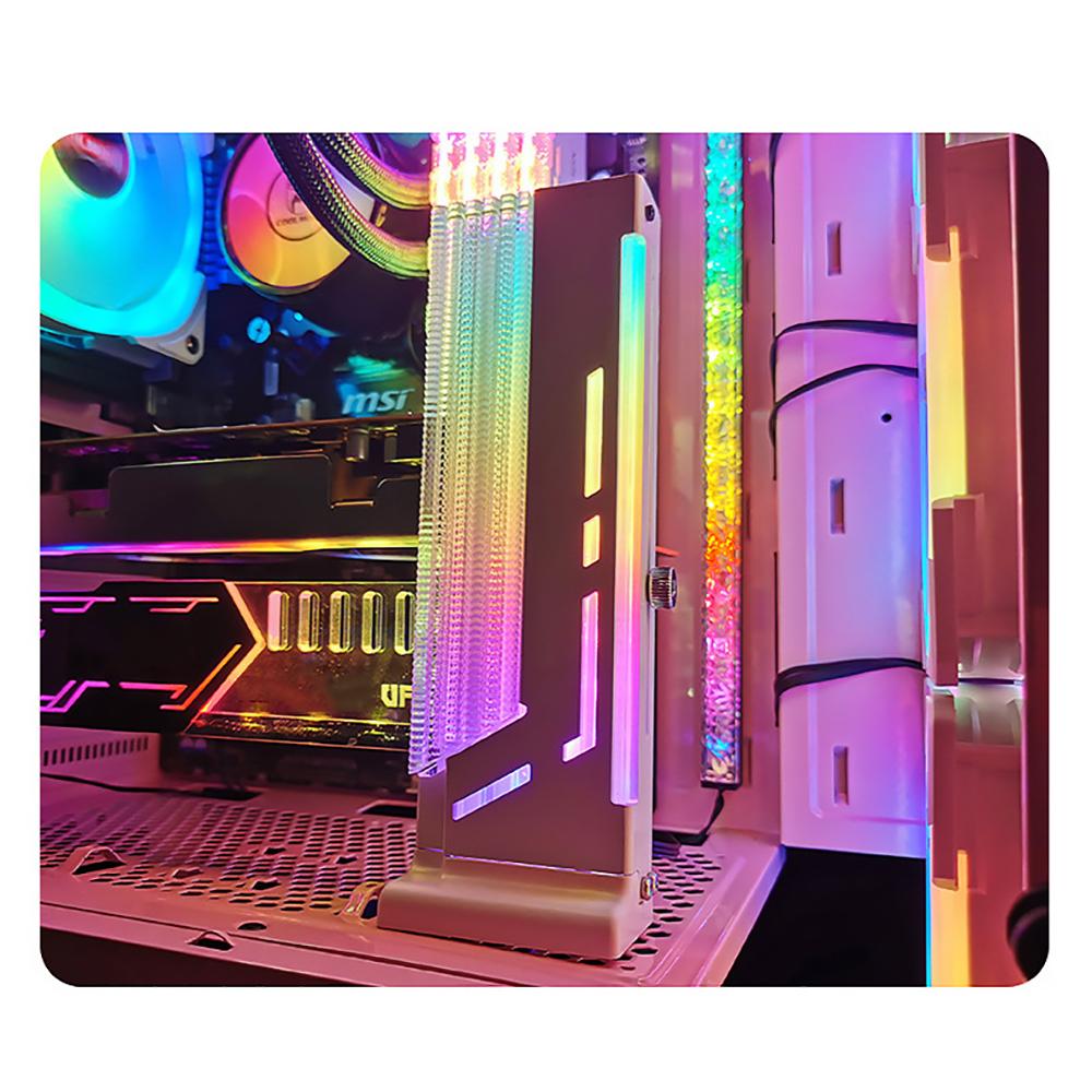 Регулируемый держатель GPU Райзер для видеокарты RGB Черный Алюминиевый сплав