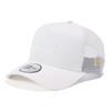 New Era 9Forty A-Frame Trucker Mesh Cap with Metal Flag Logo Patch, White, Tonal Color Patch, Exclusive To ONSPOTZ