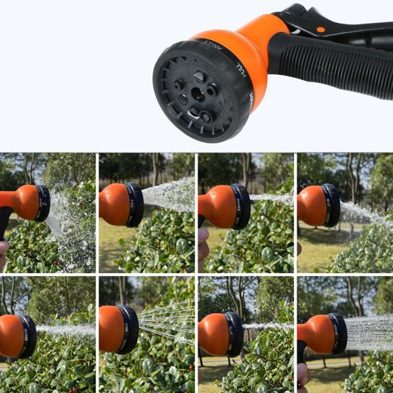 Садовый шланг Насадка для распыления воды с 8 регулируемыми режимами полива Нескользящая ручка Насадка для шланга высокого давления