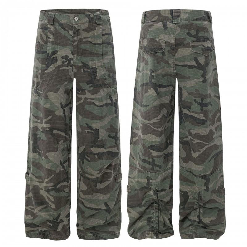OREETA Tactical Style Camo Pants Unisex Loose Straight Leg Casual Trousers Teens