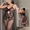 Сетчатая одежда, нижнее белье с вырезами, пижамы, кружевной женский комбинезон, прозрачный прозрачный боди в сетку до бедра, прозрачная резинка