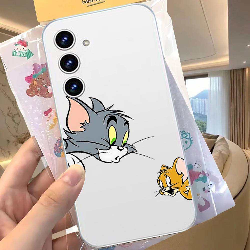 Милый Чехол Для Телефона Джерри И Том Для Samsung Galaxy Прозрачная Крышка A52 A12 A51 S21 Edge S22ULTRA S23 S24 S20LITE Plus Ultra