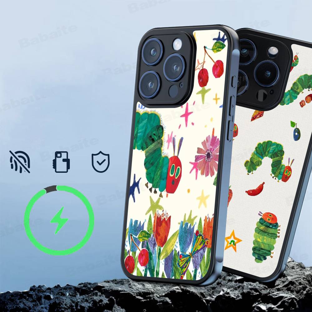 Очень голодная гусеница Для Магнитного Беспроводного Чехла Телефона Для IPhone 11 12 13 14 15 16 17 Pro Max Plus Чехол