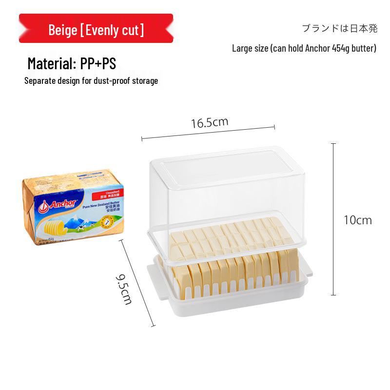 Butter Storage Box with Lid and Knife: Japanese-Style Cheese Keeper and Slicer