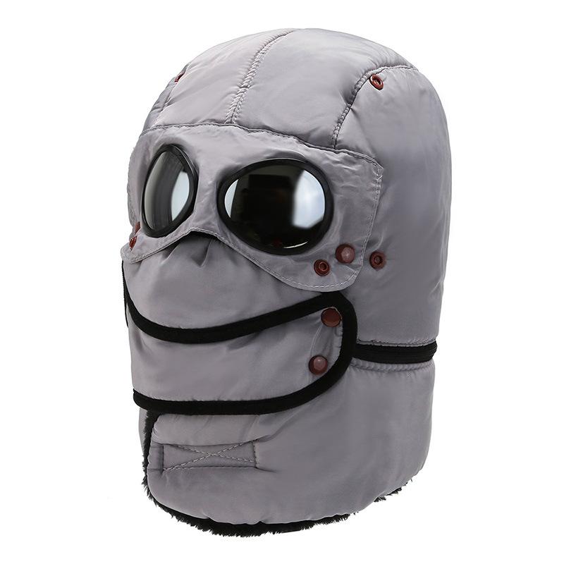 Зимняя термофлисовая лыжная шапка для лица, утепленные шапки для шеи с очками