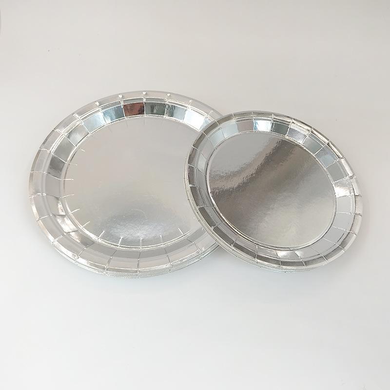 Серебряные бумажные тарелки, баннер, скатерть, декор для вечеринки по случаю дня рождения, одноразовая посуда, принадлежности для вечеринки по случаю рождения ребенка, свадьбы, мальчишника