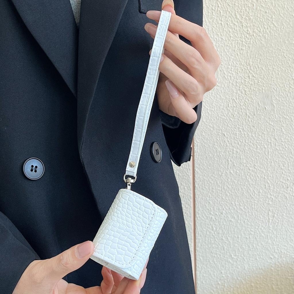 Новый чехол для наушников AirPods из кожи крокодила с ручным ремешком, портативный, простой и модный, чехол для наушников Apple AirPods
