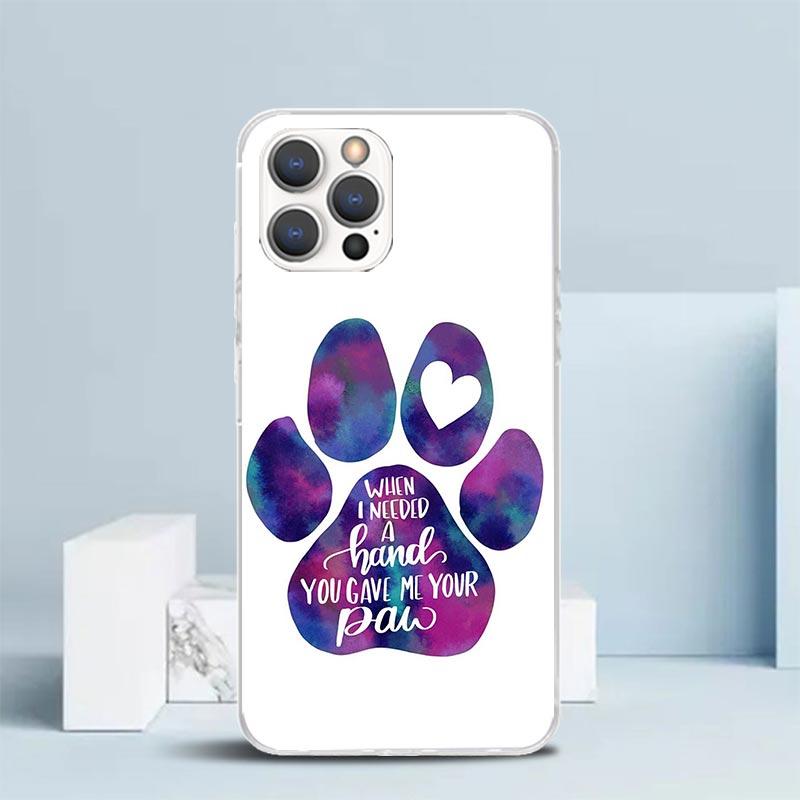 Милый Чехол для Телефона с Отпечатком Лапы Собаки Для IPhone 16 17 Air 16E 15 14 Plus 13 Mini 12 11 Pro Max 7 8 + SE 2020 Мягкая Задняя Крышка из ТПУ 16