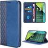 Case for Xiaomi Redmi Note 13 Pro 5G (not for 4G), PU Leather Case with Card Holder and Stand, Trellis Pattern, Navy Blue
