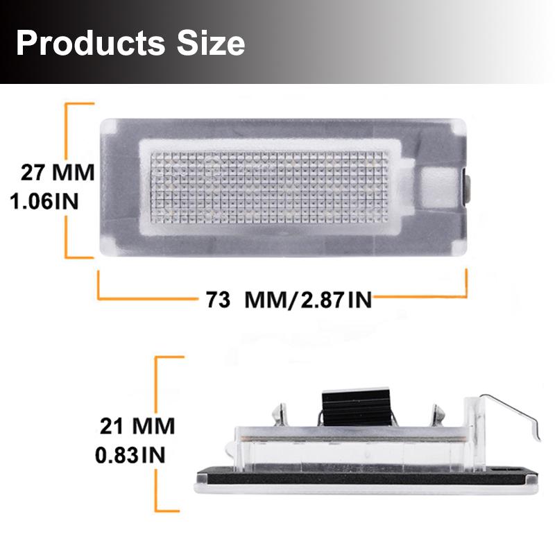 2Pcs Error Free 18smd White LED License Plate Lights Number Lamps For Fiat Ducato Bus Box Lancia Ypsilon Musa Car Accessories