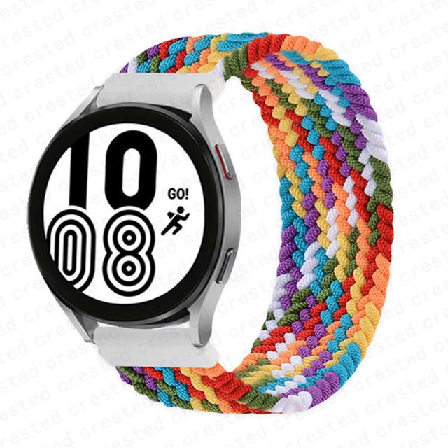 20 мм 22 мм ремешок для Samsung Galaxy watch 6 7 4 5 pro active 2 Gear S3 плетеный браслет solo loop ремешок Huawei watch GT 2 3