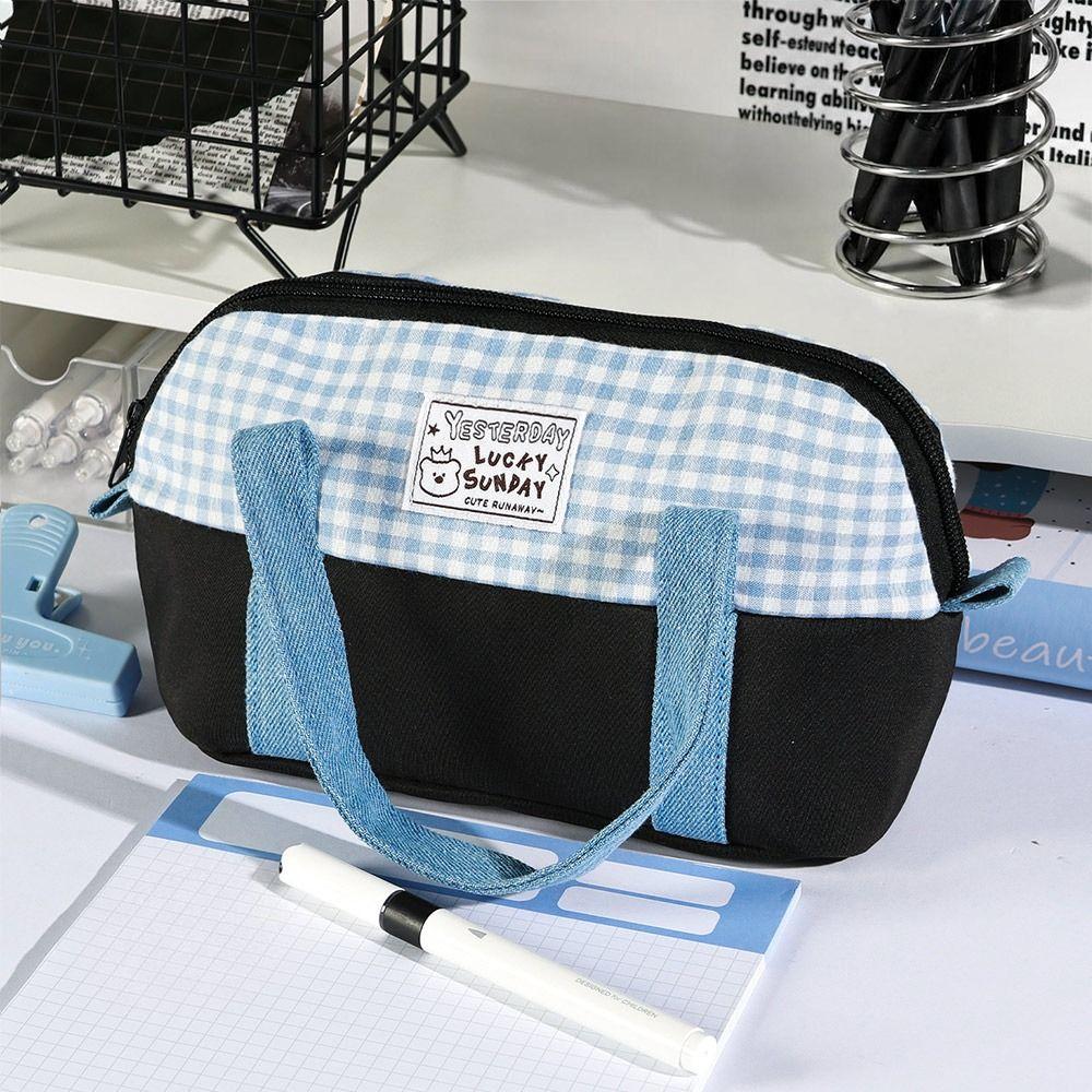 Denim Splicing Pencil Case Large Capacity Pencil Pouch Kawaii Pen Bag Gifts