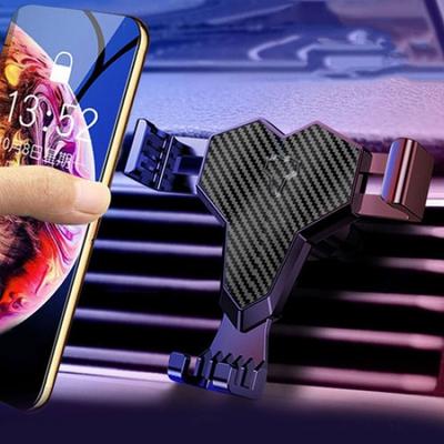 Гравитационный держатель для мобильного телефона из углеродного волокна, крепление на воздуховод автомобиля