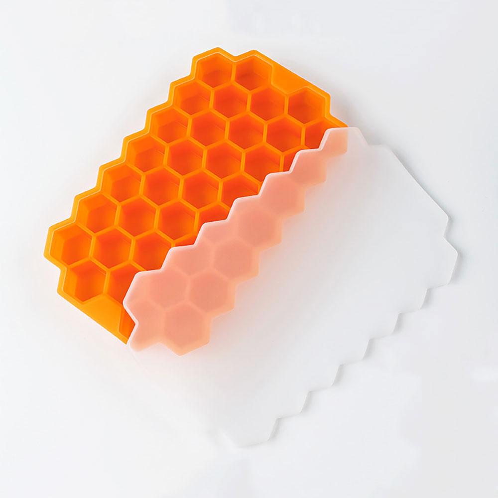 Силиконовые формы для льда Silicone World, 37 ячеек, в форме сот, из силикагеля, поддон для льда, DIY, бытовая коробка для изготовления льда с крышкой, форма для льда