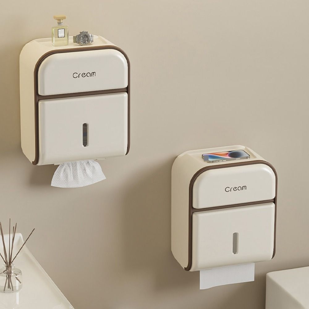 Multipurpose Wall-Mounted Tissue Box No-Drill Tissue Storage Rack Tissue Container  Kitchen