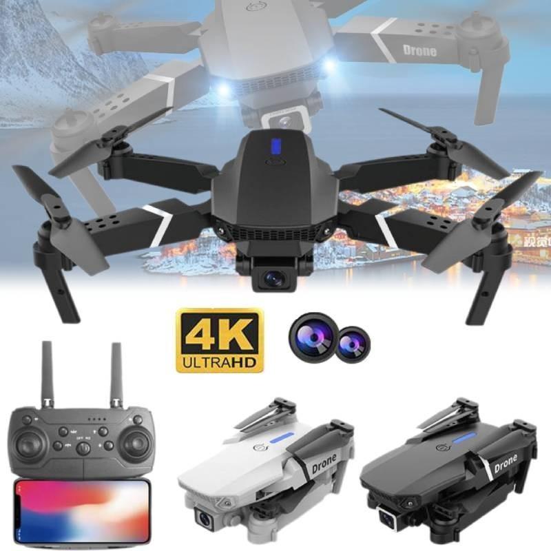 Складной дрон E88 Pro 4K с двумя камерами, квадрокоптер с пультом дистанционного управления, в подарочной упаковке с ручкой