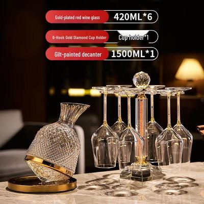 Набор бокалов для красного вина Yipan Gold Diamond с декантером и подставкой
