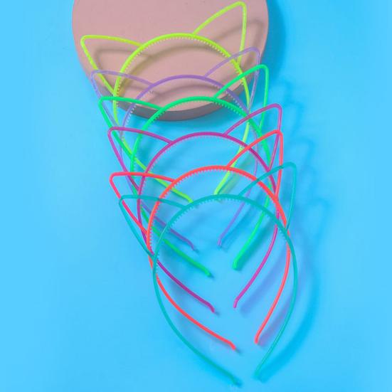 1 пара, детская пластиковая повязка на голову из смолы, светящаяся в темноте обруч для волос с кошачьими ушками, аксессуары для волос для дня рождения, косплея