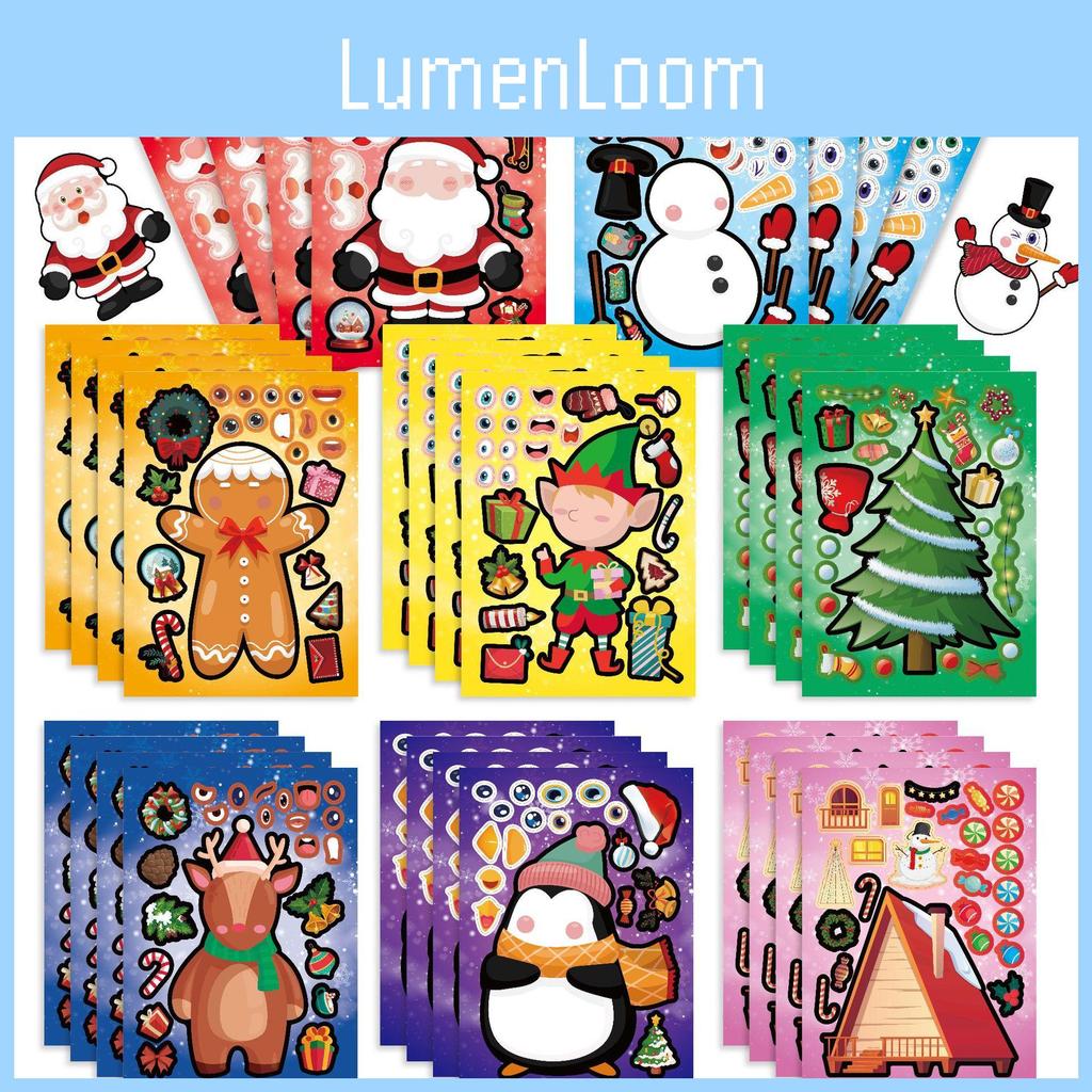 Cute Cartoon Christmas Santa And Snowman Diy Sticker Pack For Fun Kids Crafts And Journaling With 16 Sheets