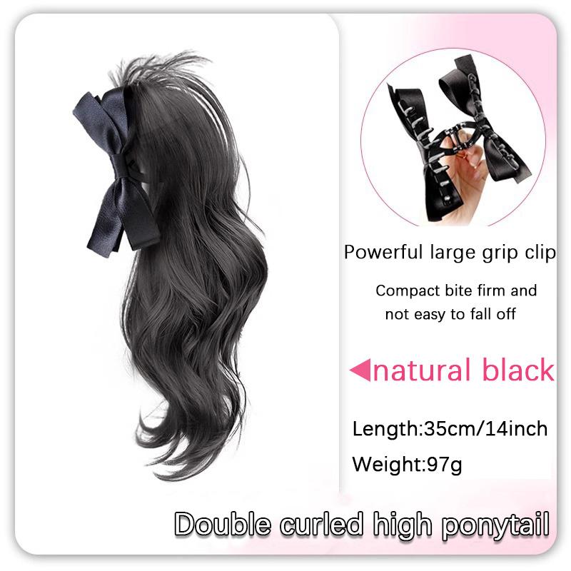 Парик с завитыми вверх волосами, завязанными в хвост, на заколке, женский синтетический парик с увеличенным объемом, подходит для повседневных встреч