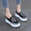 2024 Shoes Female PU Women's Vulcanize Shoes Platform Women Sneakers Mixed Color Round Toe Slip On Flat with Ladies Casual Shoes