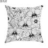 1pc 2D Flat Outdoor Pool Party Orchid Throw Pillow Covers, Floral Elegant Flower Leaf N/a Black Soft Velvet Washable Cover Decorative Pillows for Home