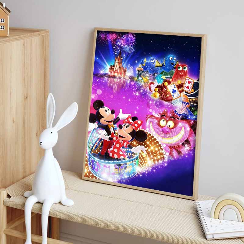 Disney 5D DIY Алмазная мозаика Диснейленд Ночной парад Полностью круглые Алмазы Мультяшная Вышивка крестом Арт-картина для украшения дома