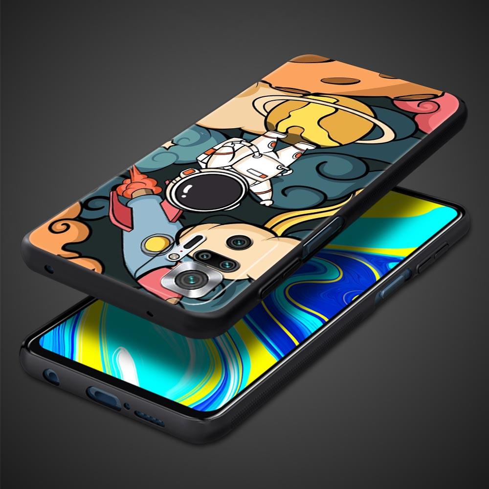 Мультяшный милый чехол-бампер с космонавтом для Redmi 14C 10C Note 15 14 13 12 10 11 K40 Pro Plus 5G Ударопрочный мягкий ТПУ корпус Сумки