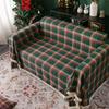 Christmas Plaid Couch Cover with Tassel Washable Sofa Covers Couch Furniture Protector Seat Slipcover Sofa Towel for Living Room