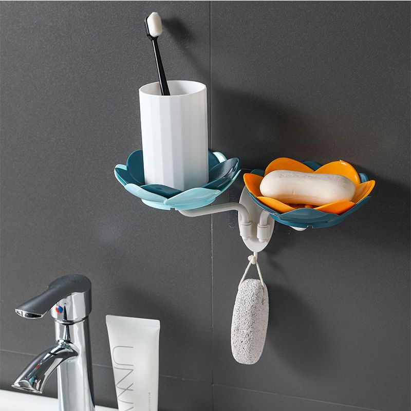 Креативная мыльница, настенная коробка для мыла с цветами, неперфорированная сливная стойка для ванной комнаты, бытовая мыльница для хранения