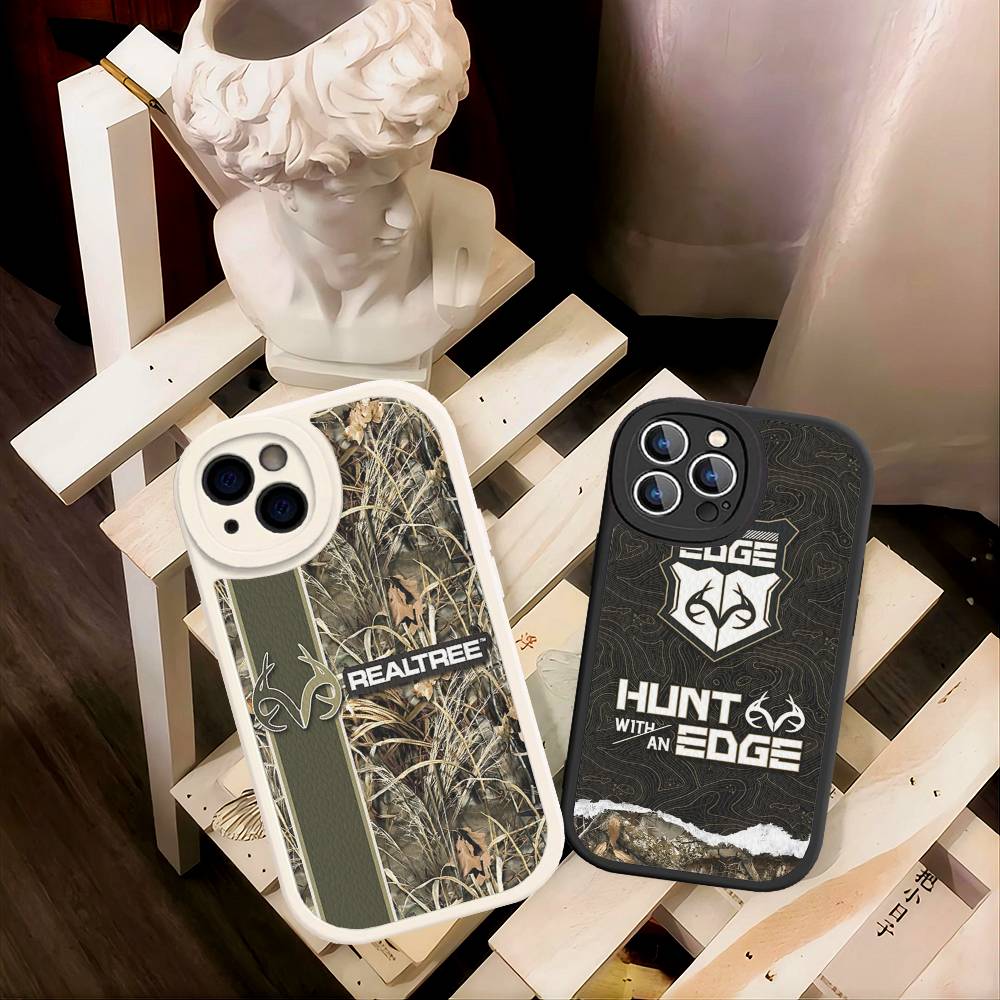 Логотип R-Realtrees для iPhone 16 15 14 13 12 11 Pro Max Plus Кожаный чехол для телефона