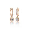 S925 Sterling Silver Square Ear Clip Diamond Affordable Luxury Fashion Sense All-Match Small Earrings
