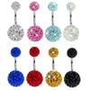 Zircon Crystal Ball Belly Button Rings Stainless Steel Shiny Body Jewelry  Accessories