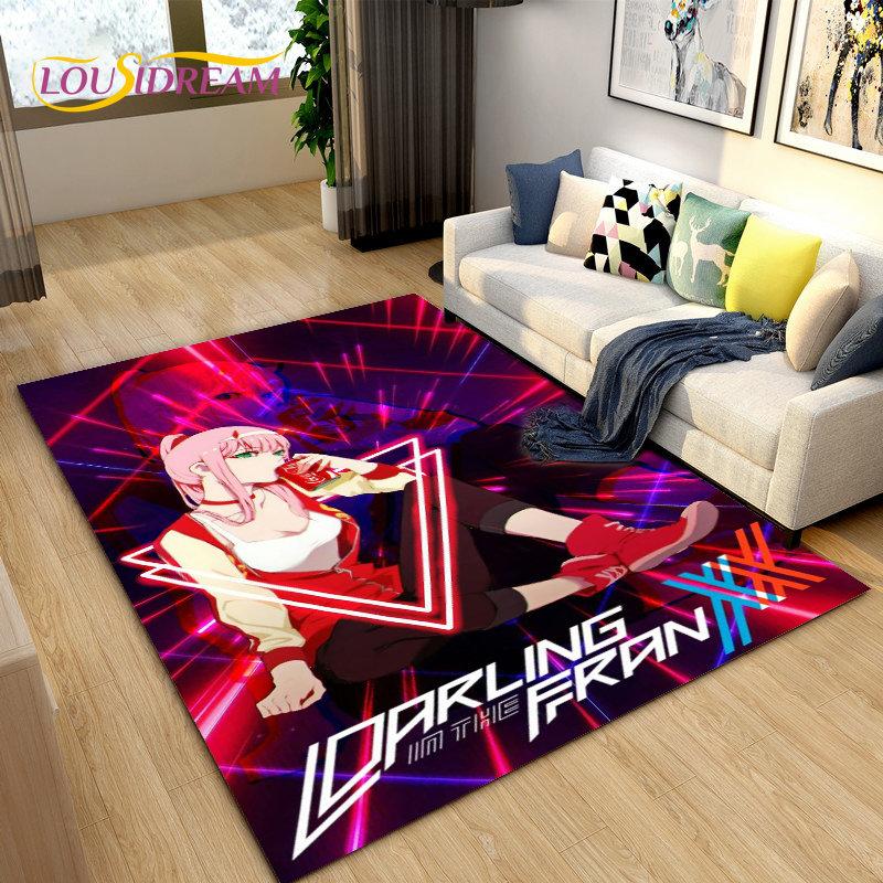 Ковер Zero Two DARLING In The FRANXX Аниме, Ковер для Гостиной, Спальни, Дивана, Прихожей, Декор, Детский Нескользящий Коврик для Пола