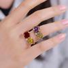 European-American Cross-border Zircon Ring: Women's S925 Sterling Silver, Two-Tone Candy Design, Light Luxury, Colored Zircon, Index Finger Ring