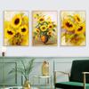 Oil Flower Art Poster Sunflower Canvas Painting Yellow Brilliant Wall Art Nordic Prints Pictures for Living Room Home Decor