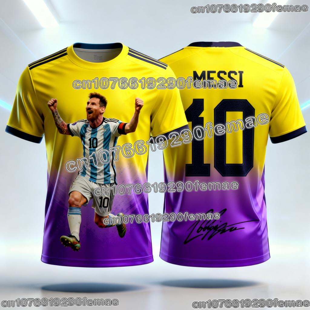 Модная Мужская Футболка для Футбола MESSI 2026 Лето Фан-Версия Памятная Майка Повседневная Спортивная Одежда Топ Печать Суперзвезды