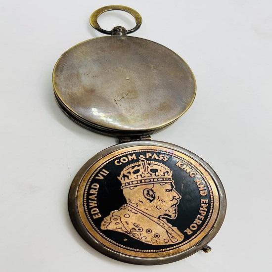 Латунный компас Edward Pocket Compass King And Emperor для моряка, походов, кемпинга, лодочного компаса, подарков для детей, детей, подростков, семьи