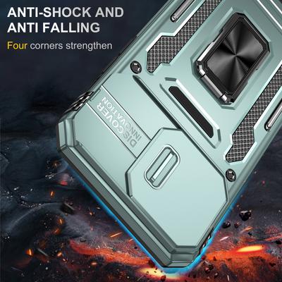 Серия Armor для чехла iPhone 16 Pro Max PC+TPU Подставка Чехол для телефона со сдвижной крышкой для объектива