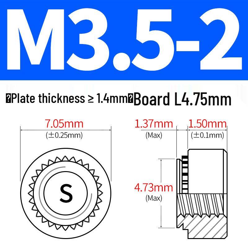 Оцинкованная листовая металлическая заклепочная гайка S-M2-M12